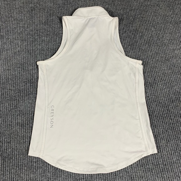 Greyson Top Womens S mall White Quarter Zip Sleeveless Performance Golf Stretch - Picture 9 of 12